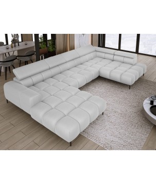 Narożnik PLAZA XL Prawostronny Elektryczna regulacja Tkanina SOLAR 80 WERSAL