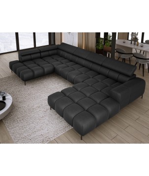 Narożnik PLAZA XL Lewostronny Elektryczna regulacja Tkanina SOLAR 99 WERSAL