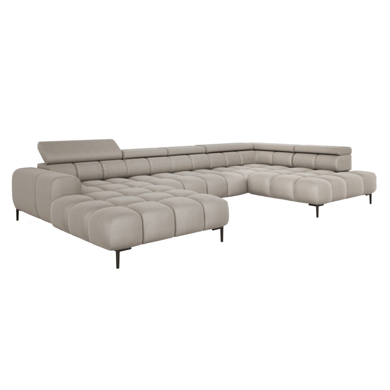 Narożnik PLAZA XL Prawostronny Elektryczna regulacja Tkanina SOLAR 16 WERSAL