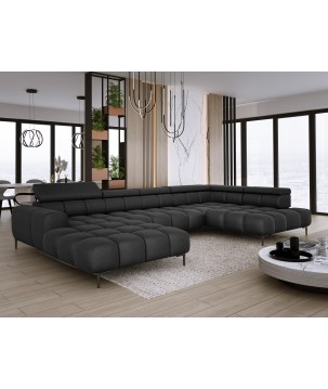 Narożnik PLAZA XL Prawostronny Elektryczna regulacja Tkanina SOLAR 99 WERSAL