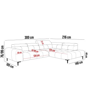 Narożnik PLAZA L wolnostojący Lewostronny Solar 80 WERSAL