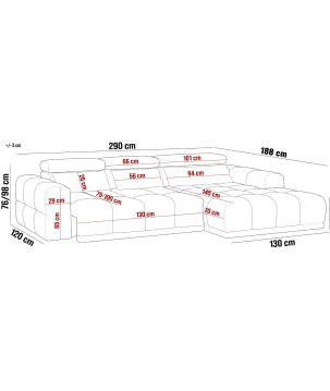 Narożnik PANAMA BOX spania elektryczny system funkcja WERSAL