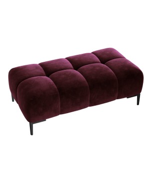 Pufa PLAZA XL w kolorze BURGUNDOWYM w tkaninie MONOLITH WERSAL