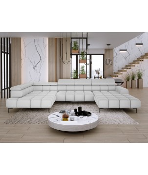 Narożnik PLAZA XL Lewostronny Elektryczna regulacja Tkanina SOLAR 80 WERSAL