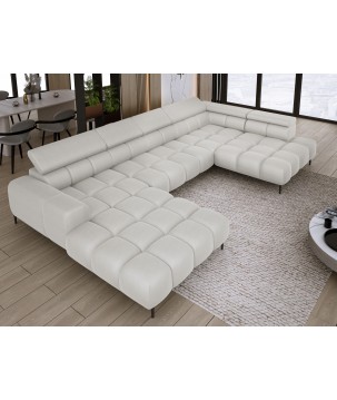 Narożnik PLAZA XL Prawostronny Elektryczna regulacja Tkanina SOLAR 01 WERSAL