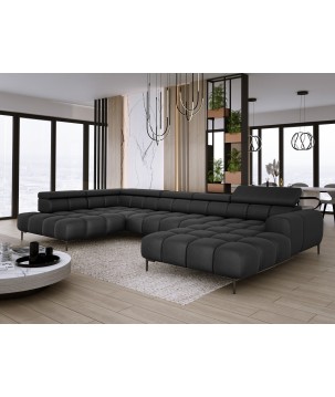 Narożnik PLAZA XL Lewostronny Elektryczna regulacja Tkanina SOLAR 99 WERSAL