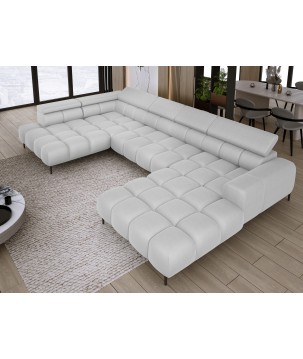 Narożnik PLAZA XL Lewostronny Elektryczna regulacja Tkanina SOLAR 80 WERSAL