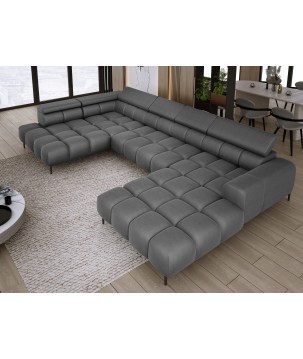 Narożnik PLAZA XL Lewostronny Elektryczna regulacja Tkanina SOLAR 96 WERSAL