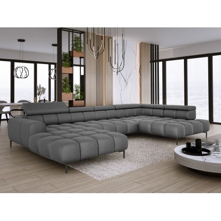 Narożnik PLAZA XL Prawostronny Elektryczna regulacja Tkanina SOLAR 96 WERSAL