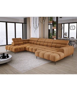 Narożnik PLAZA XL Lewostronny Elektryczna regulacja Tkanina EDEN 10 WERSAL