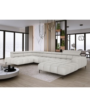 Narożnik PLAZA XL Lewostronny Elektryczna regulacja Tkanina SOLAR 01 WERSAL