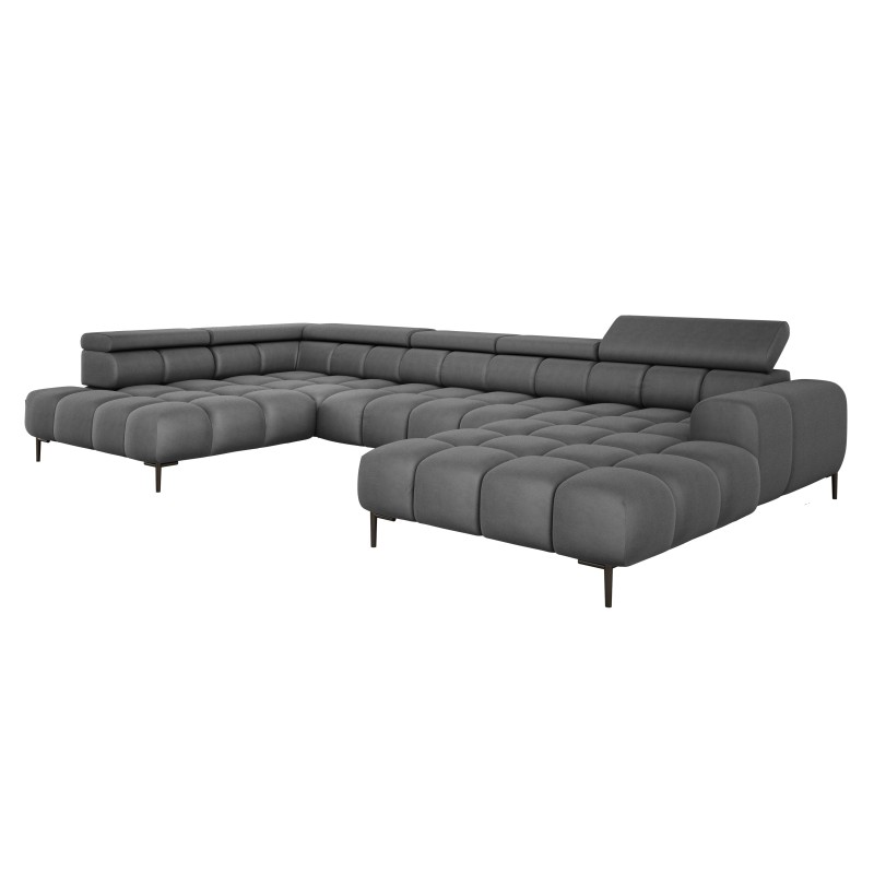 Narożnik PLAZA XL Lewostronny Elektryczna regulacja Tkanina SOLAR 96 WERSAL