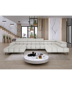 Narożnik PLAZA XL Prawostronny Elektryczna regulacja Tkanina SOLAR 01 WERSAL