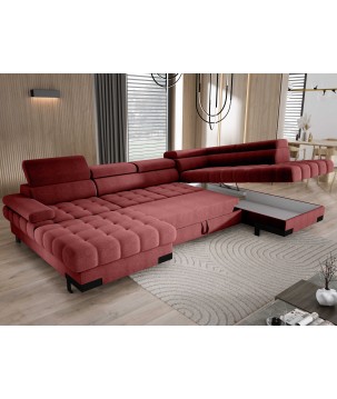 Narożnik SELVA XL Prawostronny z funkcją spania i pojemnikiem AUSTIN 08 WERSAL