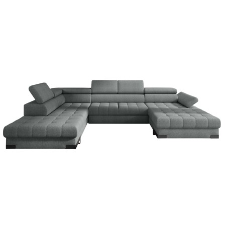 Narożnik SELVA XL Lewostronny z funkcją spania i pojemnikiem MEMPHIS 06 SZARY WERSAL