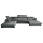 Narożnik SELVA XL Lewostronny z funkcją spania i pojemnikiem MEMPHIS 06 SZARY WERSAL