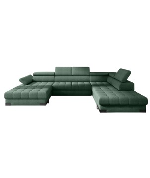 Narożnik SELVA XL Lewostronny z funkcją spania i pojemnikiem MEMPHIS 12 OLIWKOWY WERSAL