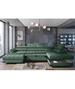 Narożnik SELVA XL Prawostronny z funkcją spania w tkaninie MEMPHIS 12 WERSAL