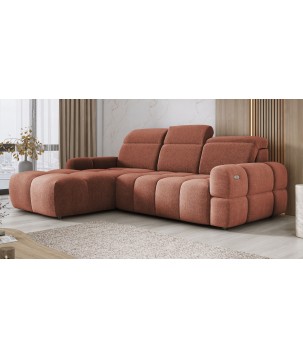 Narożnik MATEO S Wolnostojący Lewostronny Tkanina Memphis 09 kolor Miedziany WERSAL