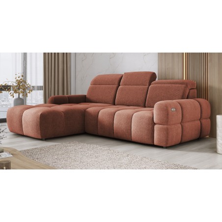 Narożnik MATEO S Wolnostojący Lewostronny Tkanina Memphis 09 kolor Miedziany WERSAL