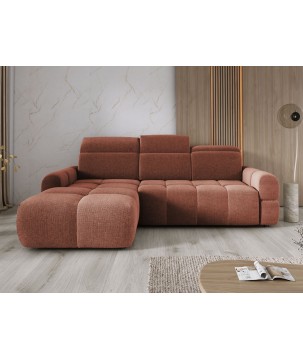 Narożnik MATEO S Wolnostojący Lewostronny Tkanina Memphis 09 kolor Miedziany WERSAL