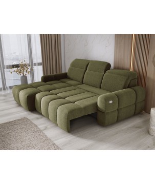 Narożnik MATEO S Wolnostojący Lewostronny Tkanina Memphis 11 kolor Oliwkowa zieleń WERSAL