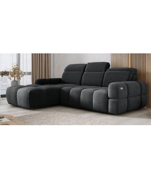 Narożnik MATEO S Wolnostojący Lewostronny Tkanina Memphis 20 kolor Antracytowy WERSAL