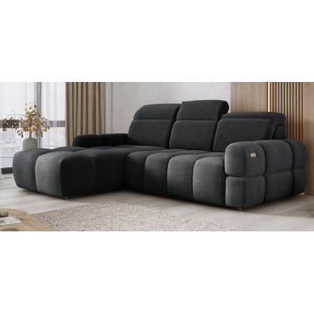 Narożnik MATEO S Wolnostojący Lewostronny Tkanina Memphis 20 kolor Antracytowy WERSAL