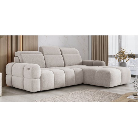 Narożnik MATEO S Wolnostojący Prawostronny Tkanina Memphis 01 kolor Beżowy WERSAL