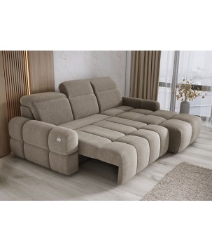 Narożnik MATEO S Wolnostojący Prawostronny Tkanina Memphis 05 kolor Kamelowy WERSAL