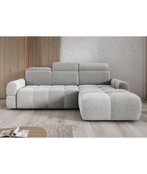 Narożnik MATEO S Wolnostojący Prawostronny Tkanina Memphis 16 kolor Złamana biel WERSAL