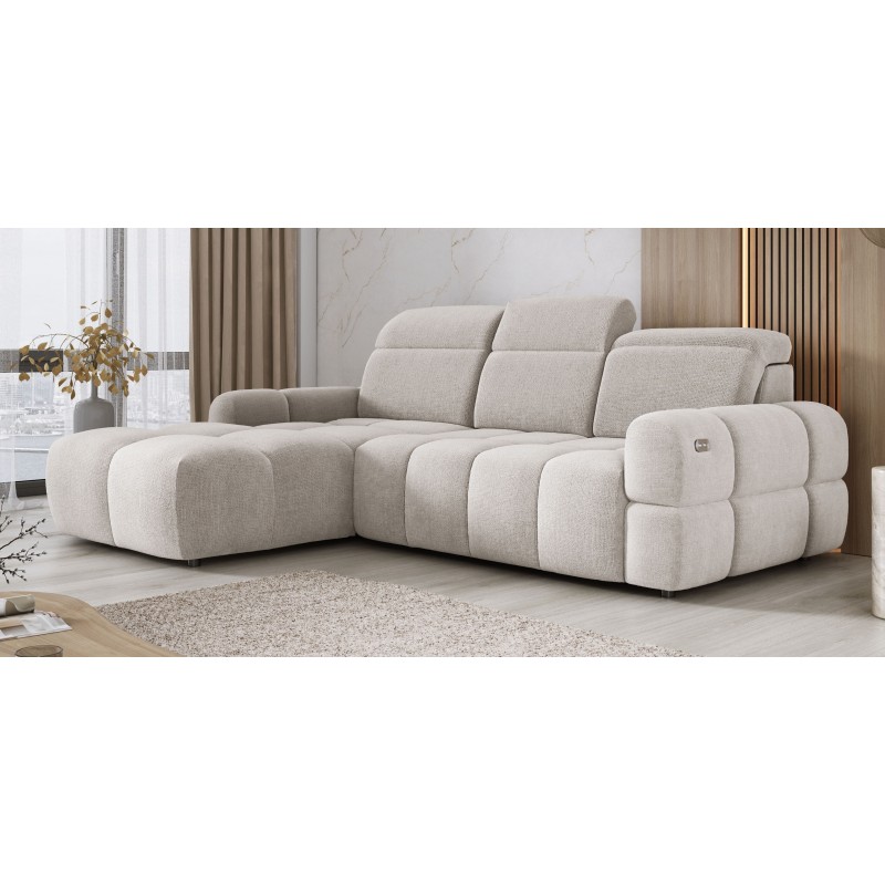 Narożnik MATEO S Wolnostojący Lewostronny Tkanina Memphis 01 kolor Beżowy WERSAL