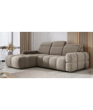 Narożnik MATEO S Wolnostojący Lewostronny Tkanina Memphis 05 kolor Kamelowy WERSAL