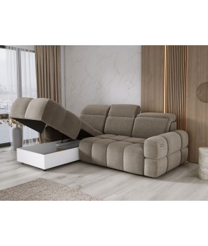 Narożnik MATEO S Wolnostojący Lewostronny Tkanina Memphis 05 kolor Kamelowy WERSAL