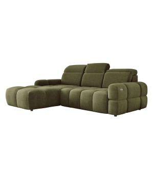 Narożnik MATEO S Wolnostojący Lewostronny Tkanina Memphis 11 kolor Oliwkowa zieleń WERSAL