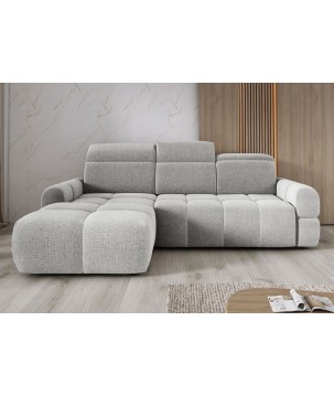 Narożnik MATEO S Wolnostojący Lewostronny Tkanina Memphis 16 kolor Złamana biel WERSAL