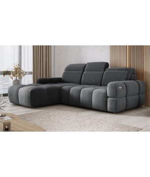 Narożnik MATEO S Wolnostojący Lewostronny Tkanina Memphis 19 kolor Szary WERSAL