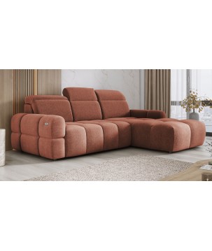 Narożnik MATEO S Wolnostojący Prawostronny Tkanina Memphis 09 kolor Miedziany WERSAL