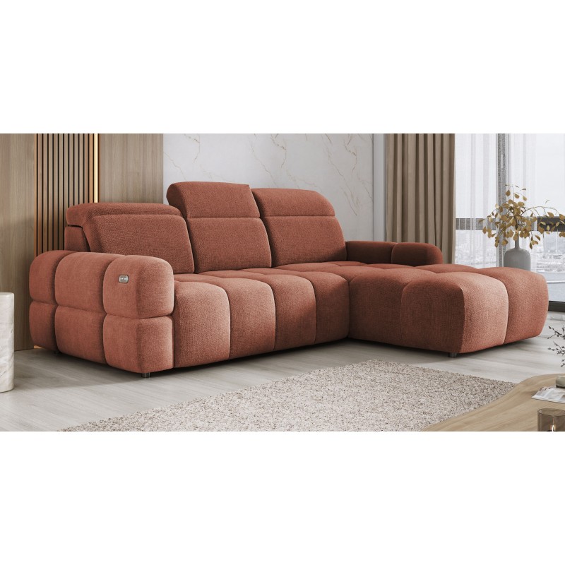 Narożnik MATEO S Wolnostojący Prawostronny Tkanina Memphis 09 kolor Miedziany WERSAL