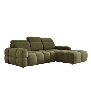 Narożnik MATEO S Wolnostojący Prawostronny Tkanina Memphis 11 kolor Oliwkowa zieleń WERSAL