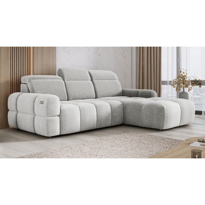 Narożnik MATEO S Wolnostojący Prawostronny Tkanina Memphis 16 kolor Złamana biel WERSAL