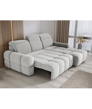 Narożnik MATEO S Wolnostojący Prawostronny Tkanina Memphis 16 kolor Złamana biel WERSAL