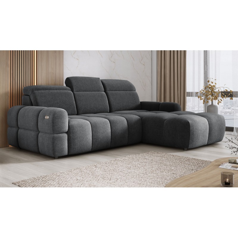 Narożnik MATEO S Wolnostojący Prawostronny Tkanina Memphis 19 kolor Szary WERSAL