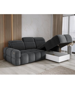 Narożnik MATEO S Wolnostojący Prawostronny Tkanina Memphis 19 kolor Szary WERSAL