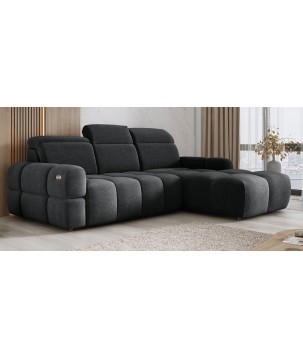 Narożnik MATEO S Wolnostojący Prawostronny Tkanina Memphis 20 kolor Antracytowy WERSAL