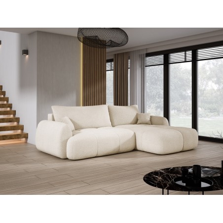 Narożnik COCO z funkcją spania, poduszkami i pojemnikiem NowOrNever 02 Beżowy