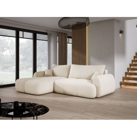 Narożnik COCO z funkcją spania, poduszkami i pojemnikiem NowOrNever 02 Beżowy