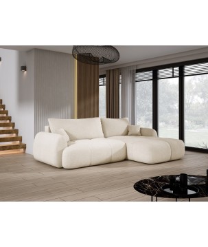 Narożnik COCO z funkcją spania, poduszkami i pojemnikiem NowOrNever 02 Beżowy