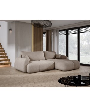 Narożnik COCO z funkcją spania, poduszkami i pojemnikiem NowOrNever 16 Cappucino