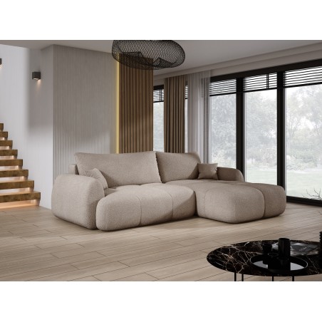 Narożnik COCO z funkcją spania, poduszkami i pojemnikiem NowOrNever 16 Cappucino